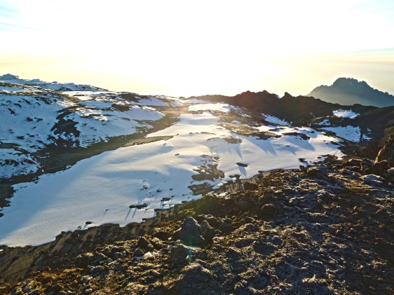 Dawn breaking over the summit during our trek up Mt. Kilimanjaro - July 2012